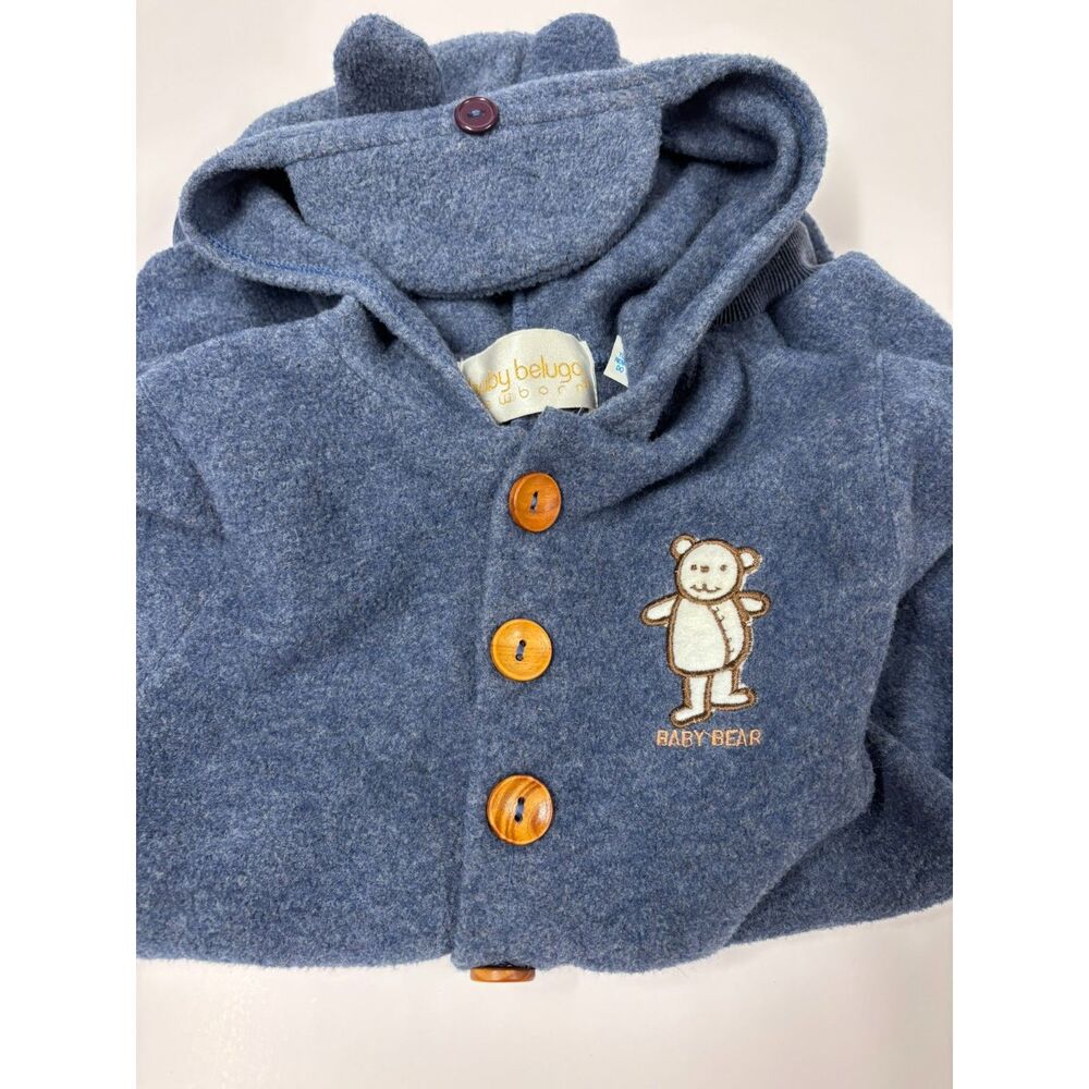 NWT Baby Beluga Newborn 6-9 M Bear Hooded Fleece Bunting Suit Baby Bear Romper